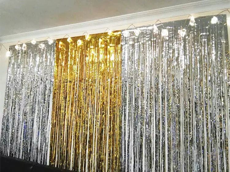 Birthday Party Back Drop, Metallic Tinsel Foil Fringe Curtains, Back Drop Foil Curtains, Shiny Tinsel Foil Fringes Curtain, Party Decorations Party Celebrations Birthday Party Back Drop, Metallic Tinsel Foil Fringe Curtains, Back Drop Foil Curtains, Shiny Tinsel Foil Fringes Curtain, Party Decorations Party Celebrations